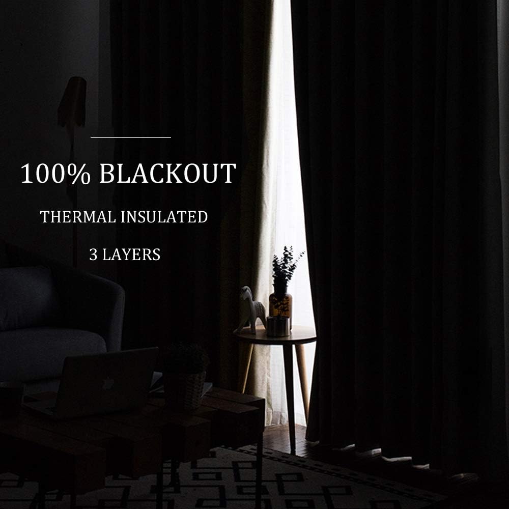 Noise Block Thermal Blackout Window Curtains