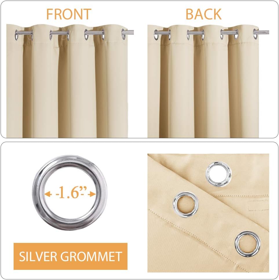 Noise Block Thermal Blackout Window Curtains