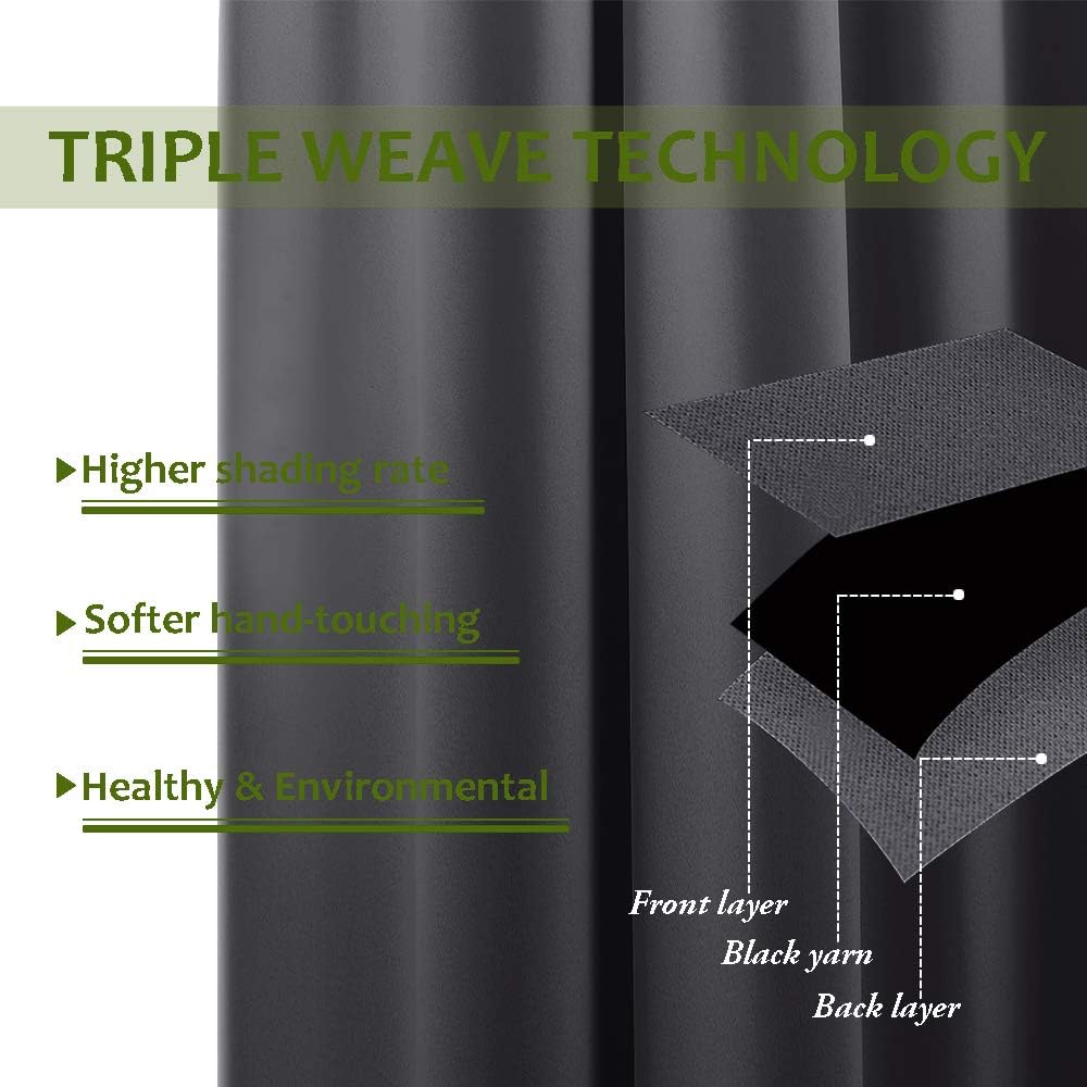 Gray Thermal Noise Reducing Curtain