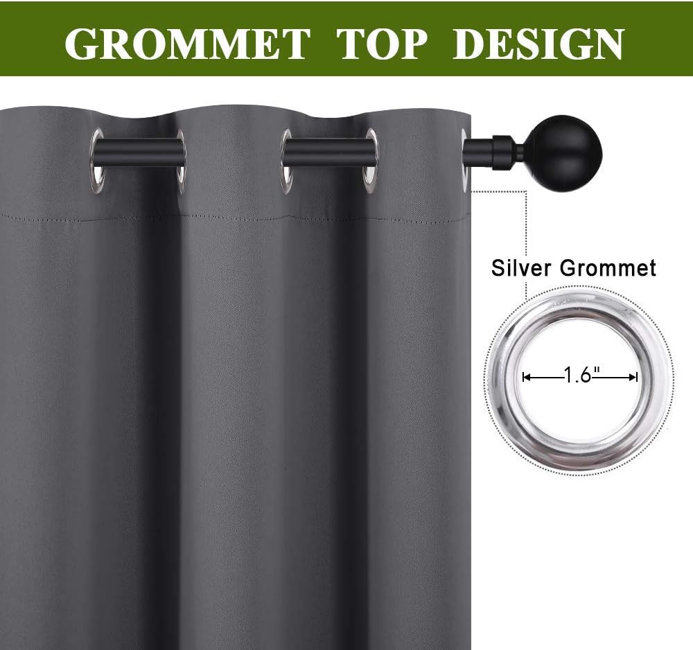 Gray Thermal Noise Reducing Curtain