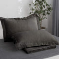 Dark Grey Linen King Pillow Cases