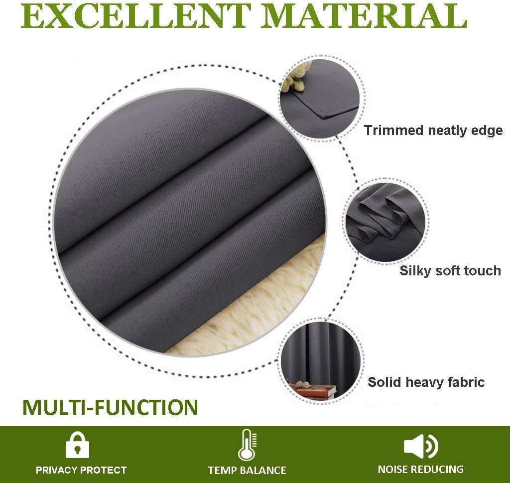 Gray Thermal Noise Reducing Curtain