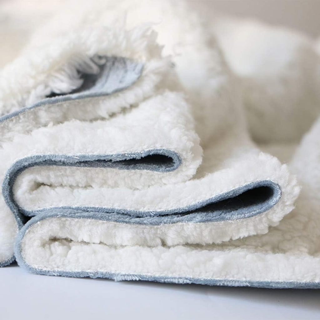 Blue Sherpa Reversible Throw Blanket