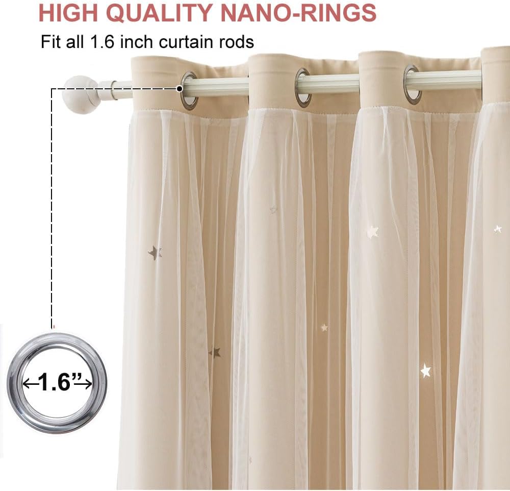 Princess Beige Kids Blackout Curtains