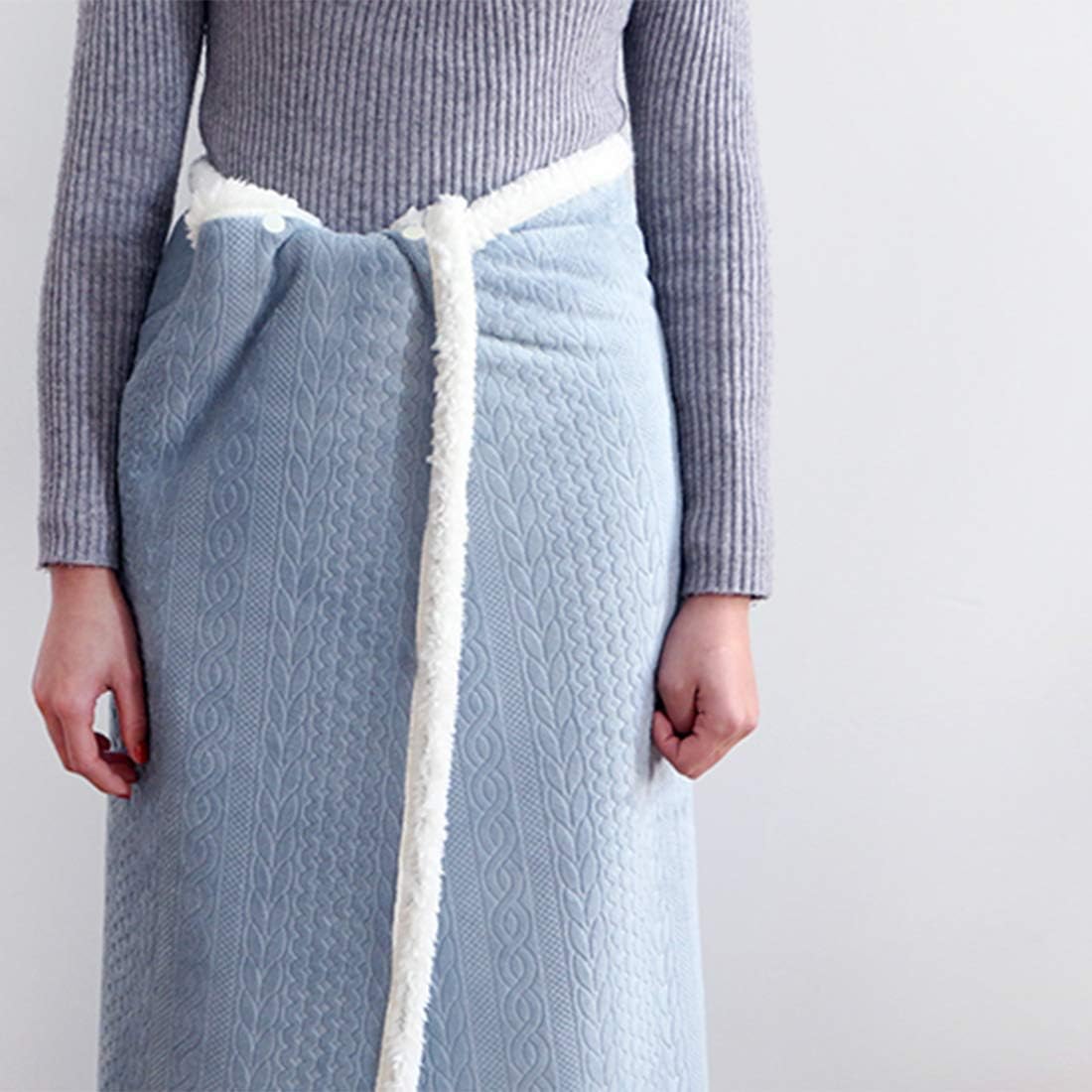 Blue Sherpa Reversible Throw Blanket