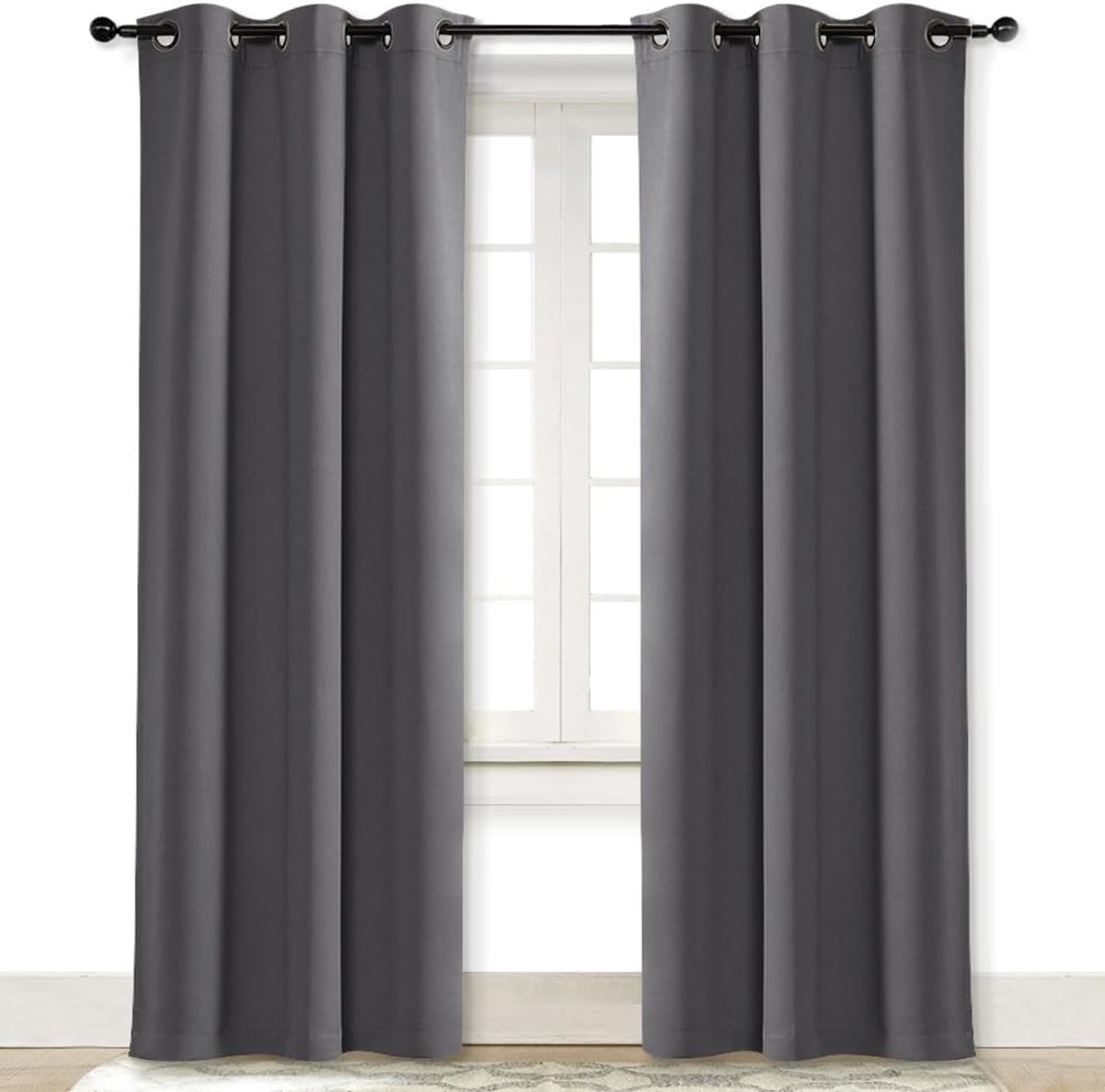 Gray Thermal Noise Reducing Curtain