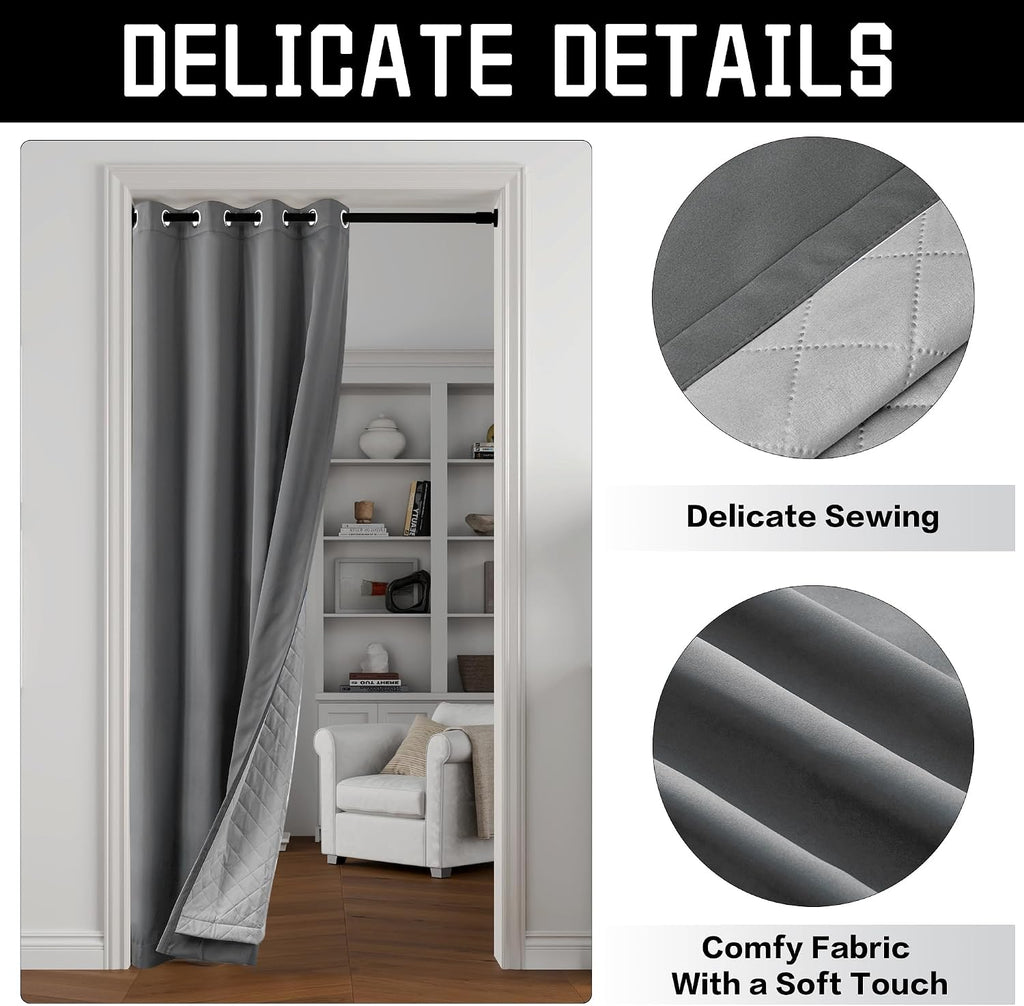 Grey Thermal Soundproof Curtains