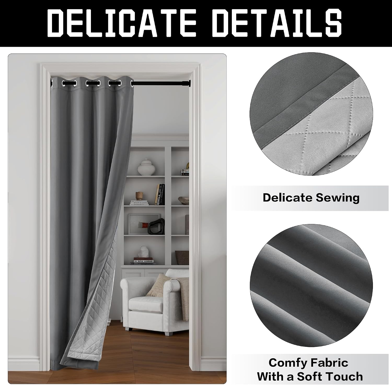 Grey Thermal Soundproof Curtains
