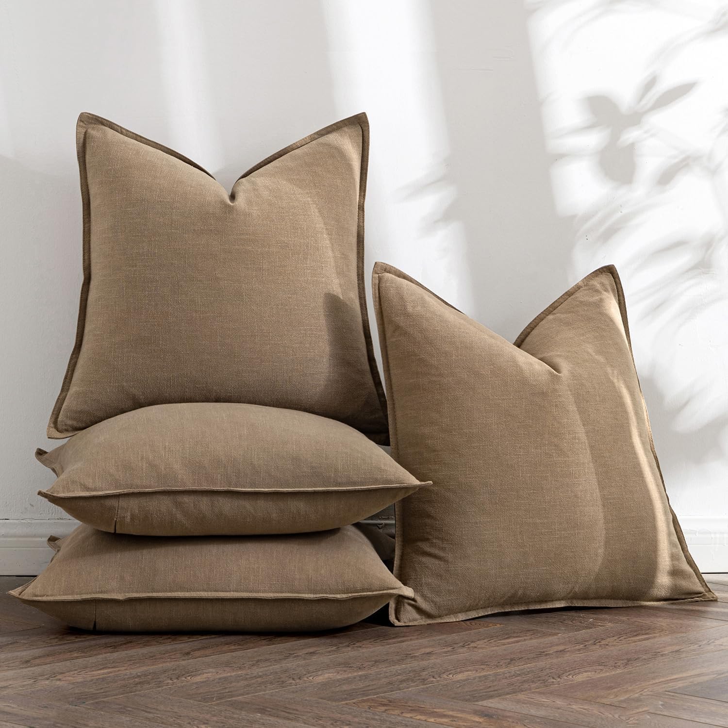 Deep Blue Linen Euro Pillow Covers