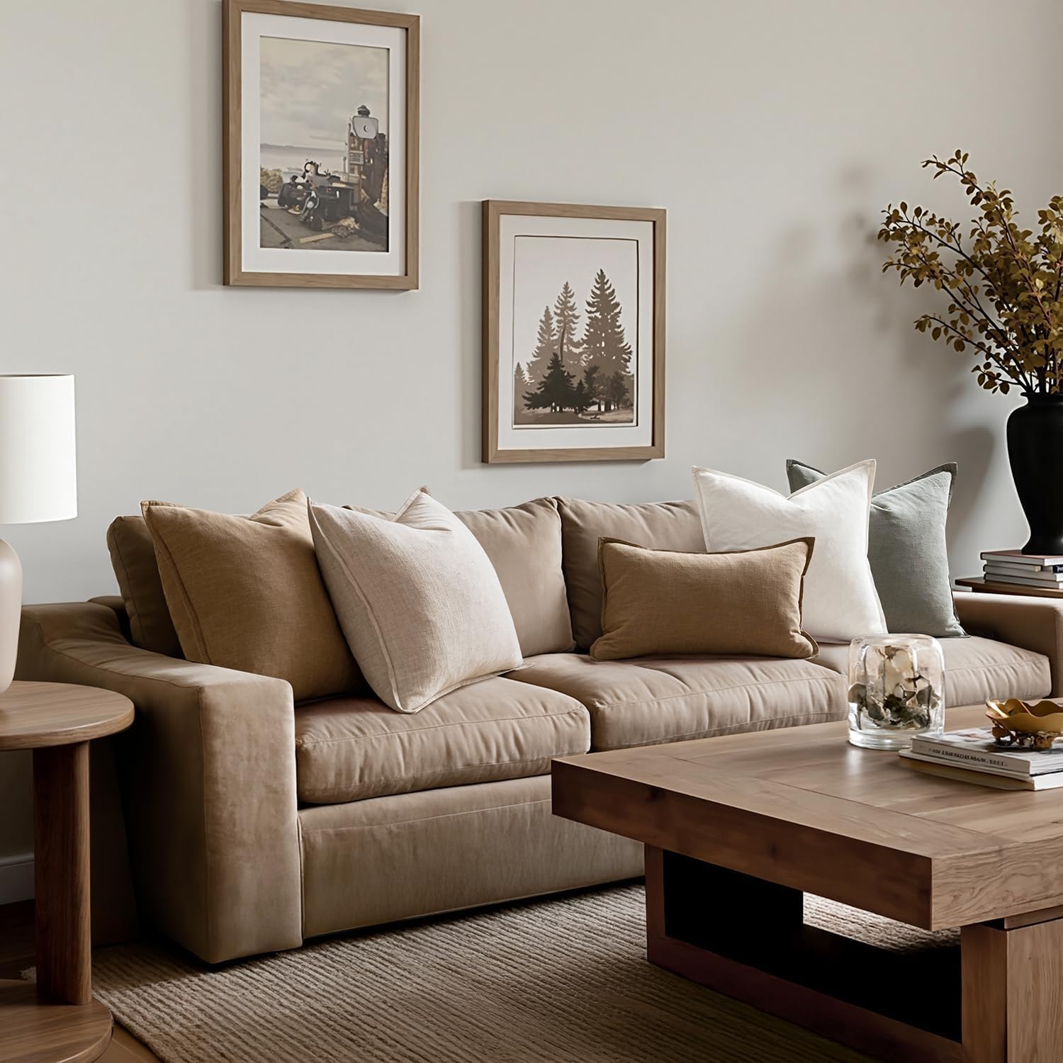 Neutral Solid Linen Pillow Covers