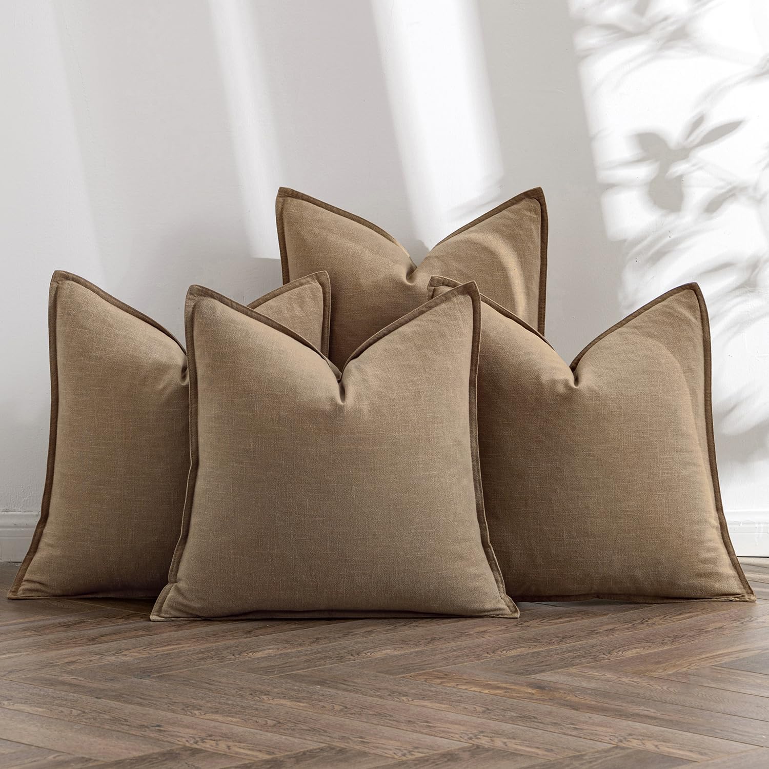 Deep Blue Linen Euro Pillow Covers