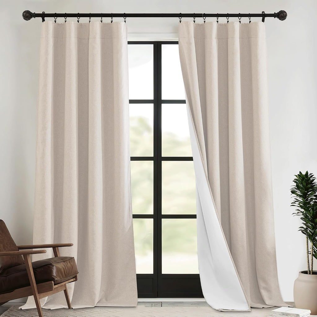 Taupe Multi-function Linen Curtains