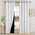 White Lined Thermal Soundproof Curtains