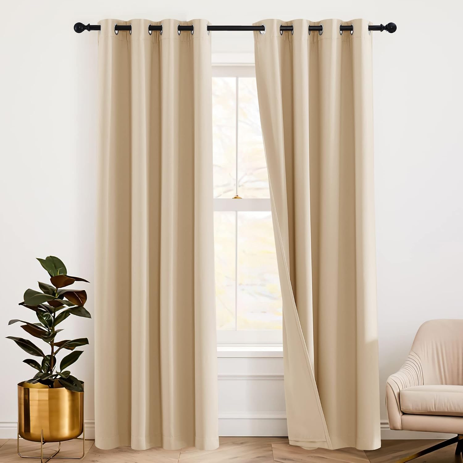 Noise Block Thermal Blackout Window Curtains
