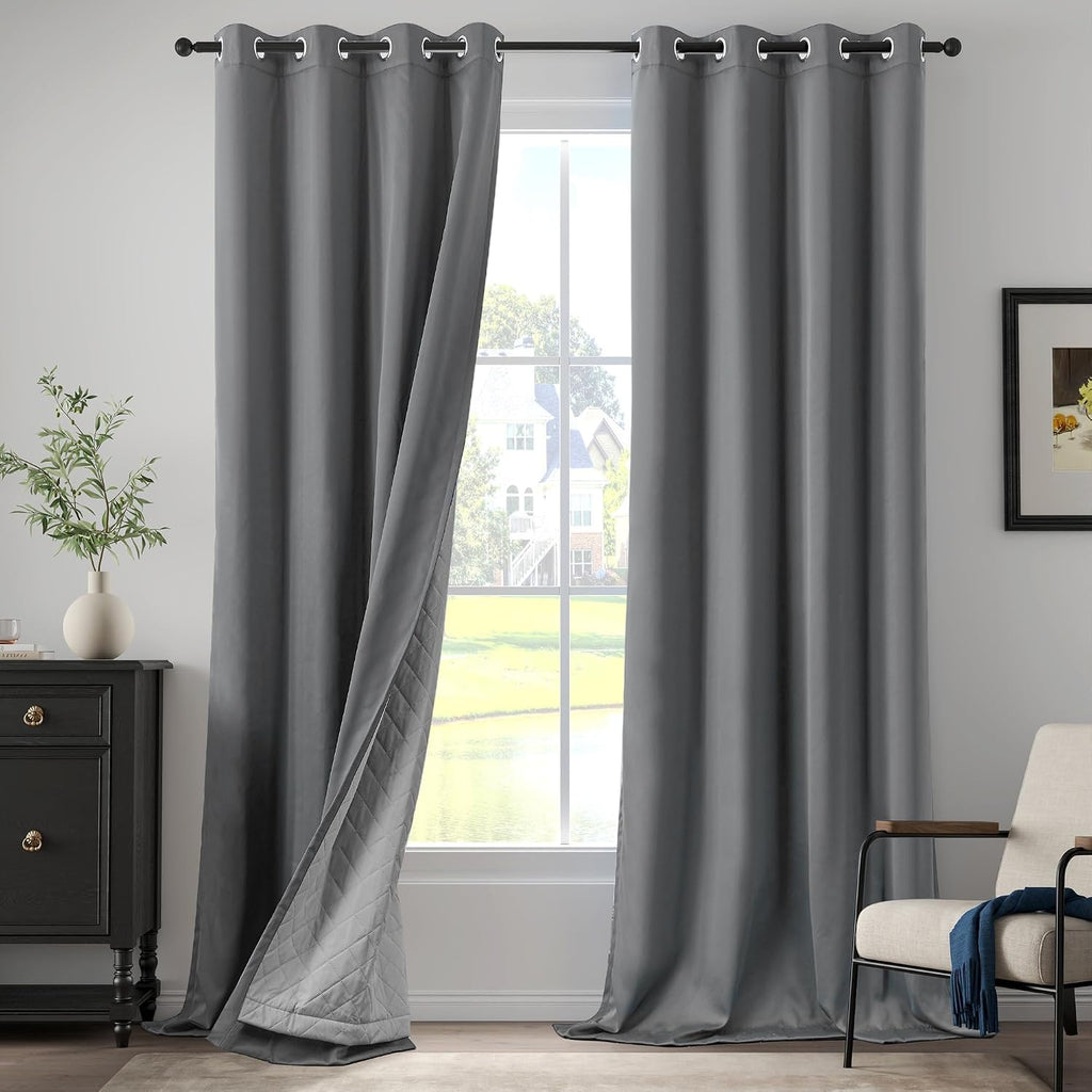 Grey Thermal Soundproof Curtains