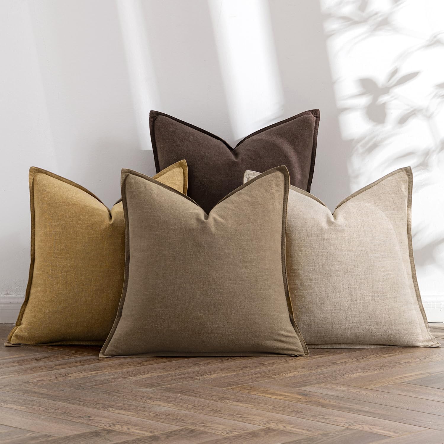 Deep Blue Linen Euro Pillow Covers