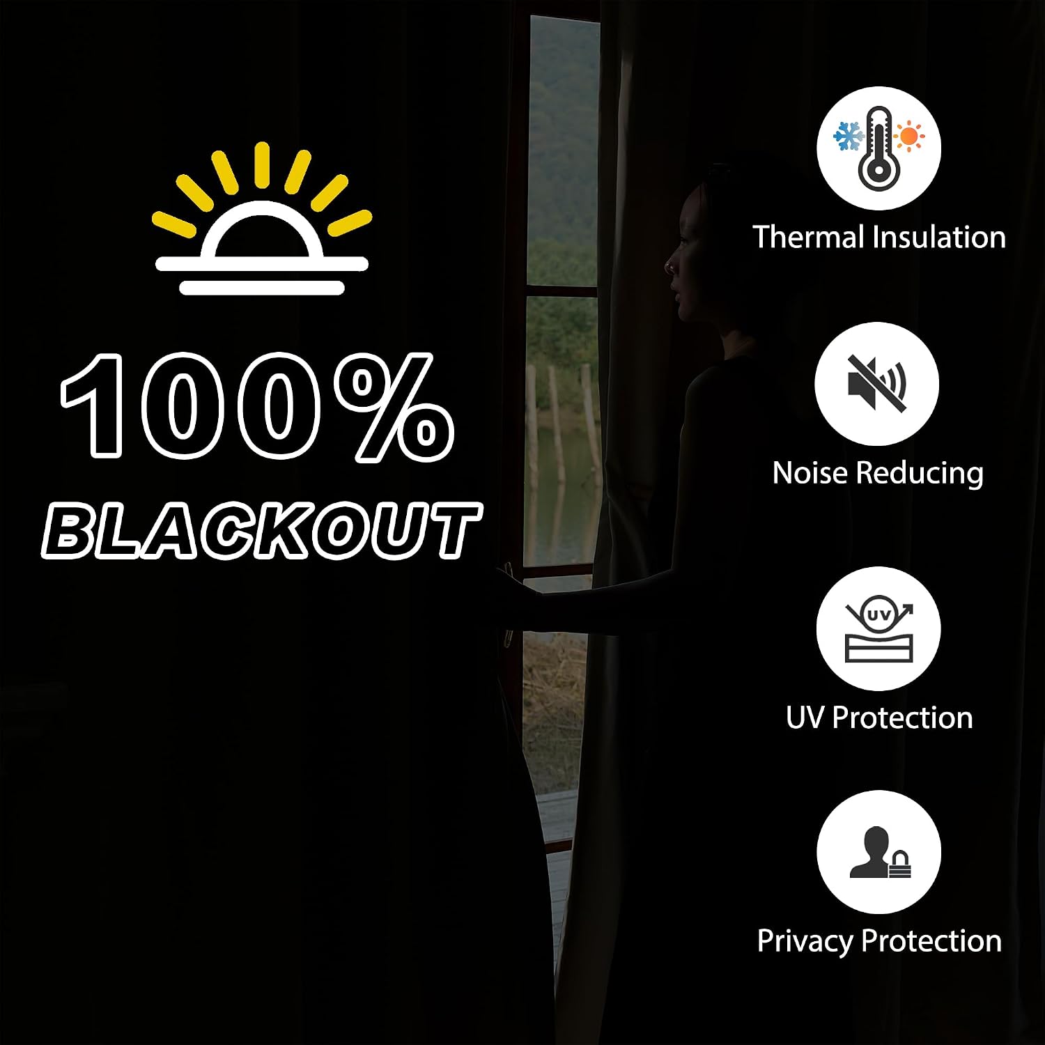 Thick Layer Soundproof Blackout Curtains