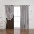 Sheer Lace Blackout Curtain 4 Panels