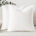 Cream Tassel Linen Pillow Covers