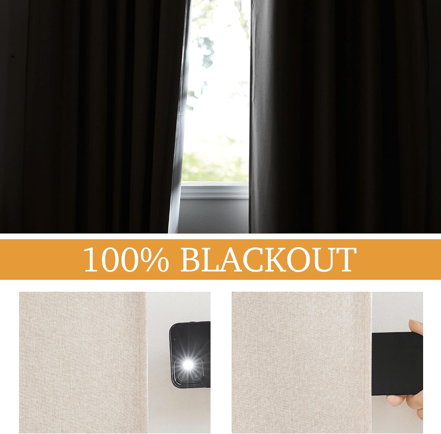 Taupe Linen Soundproof Curtains