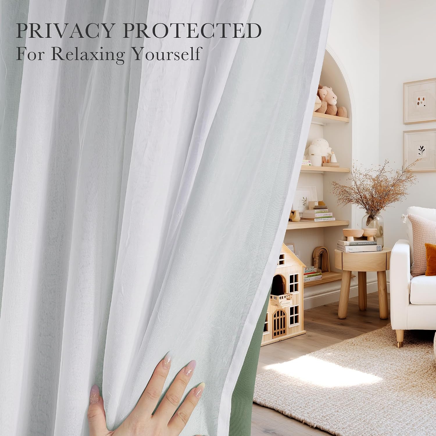 Sage Green Double Layer Curtains