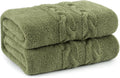 Olive Green Cable Knit Warm Blanket