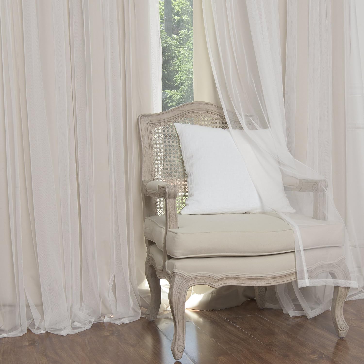 Sheer Blackout Beige Curtain Set