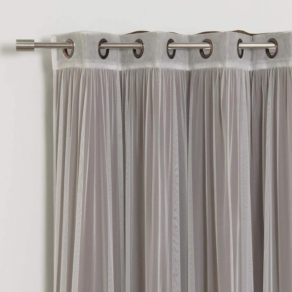 Sheer Lace Blackout Curtain 4 Panels