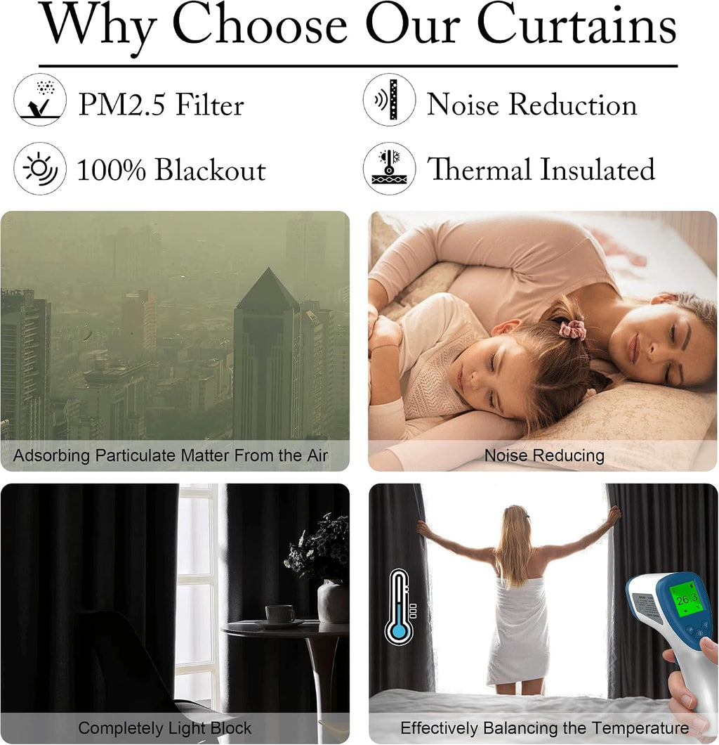 Taupe Multi-function Linen Curtains
