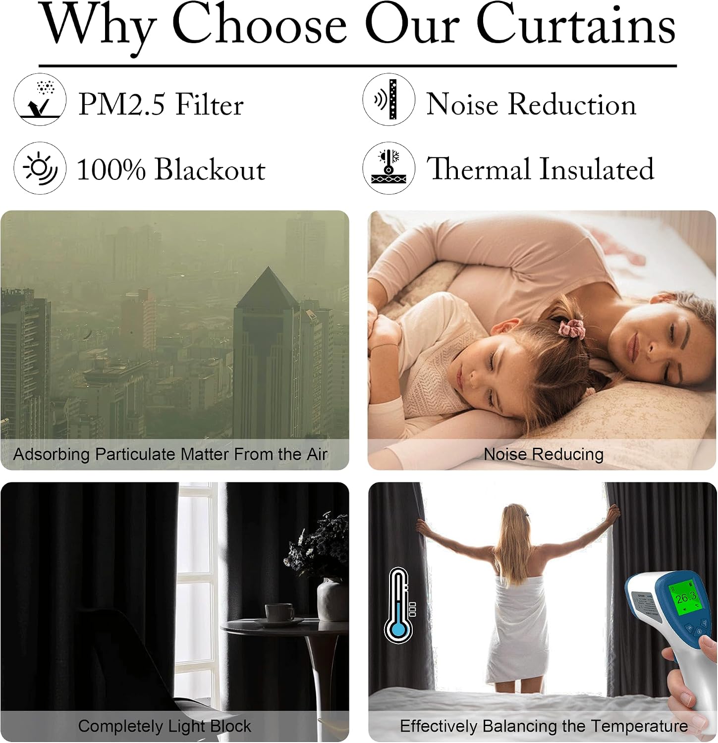Taupe Multi-function Linen Curtains