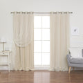 Sheer Blackout Beige Curtain Set