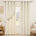 Beige Double Layer Blackout Curtains