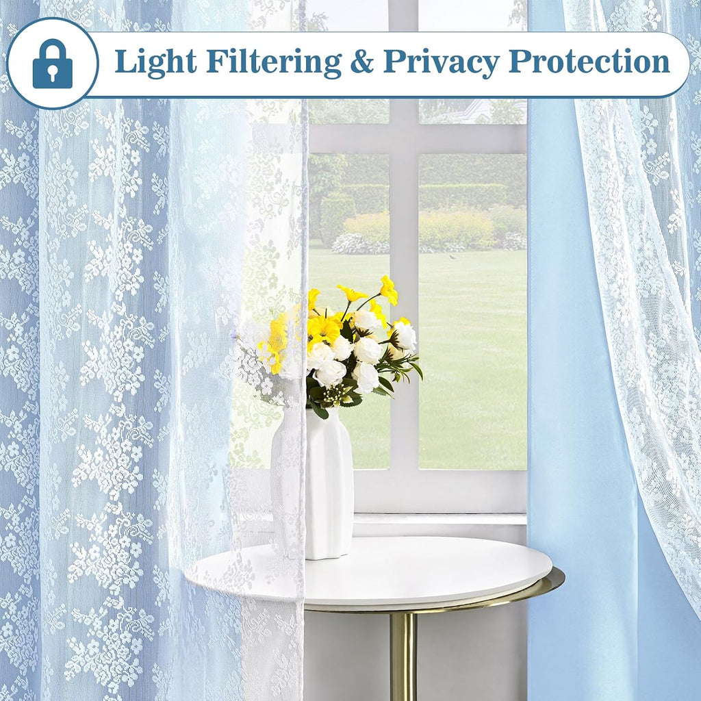 Blue Double Layer Blackout Curtains
