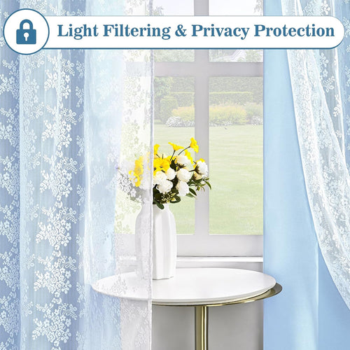 Blue Double Layer Blackout Curtains