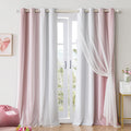 Pink White Ombre Blackout Curtains