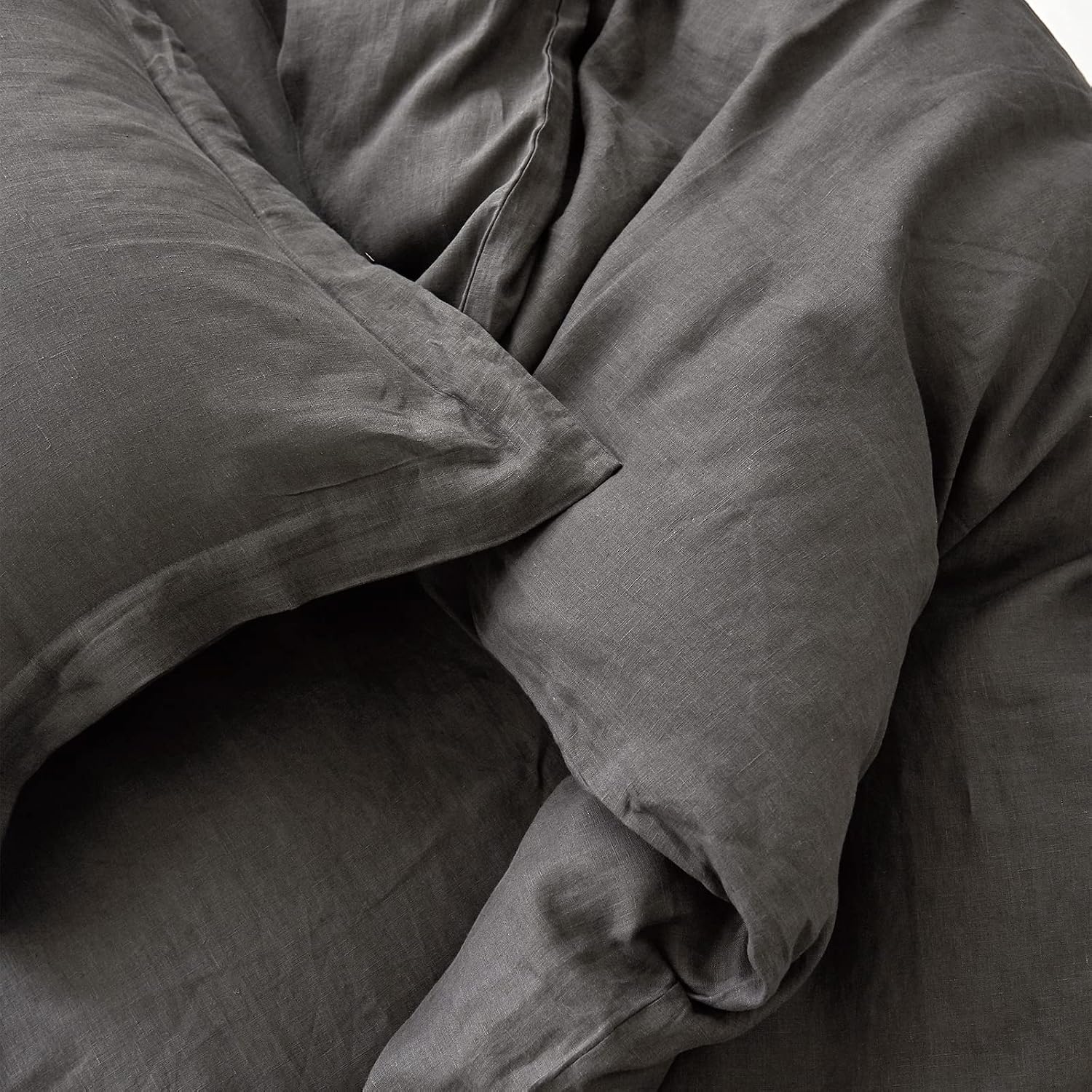 Dark Grey Linen King Pillow Cases
