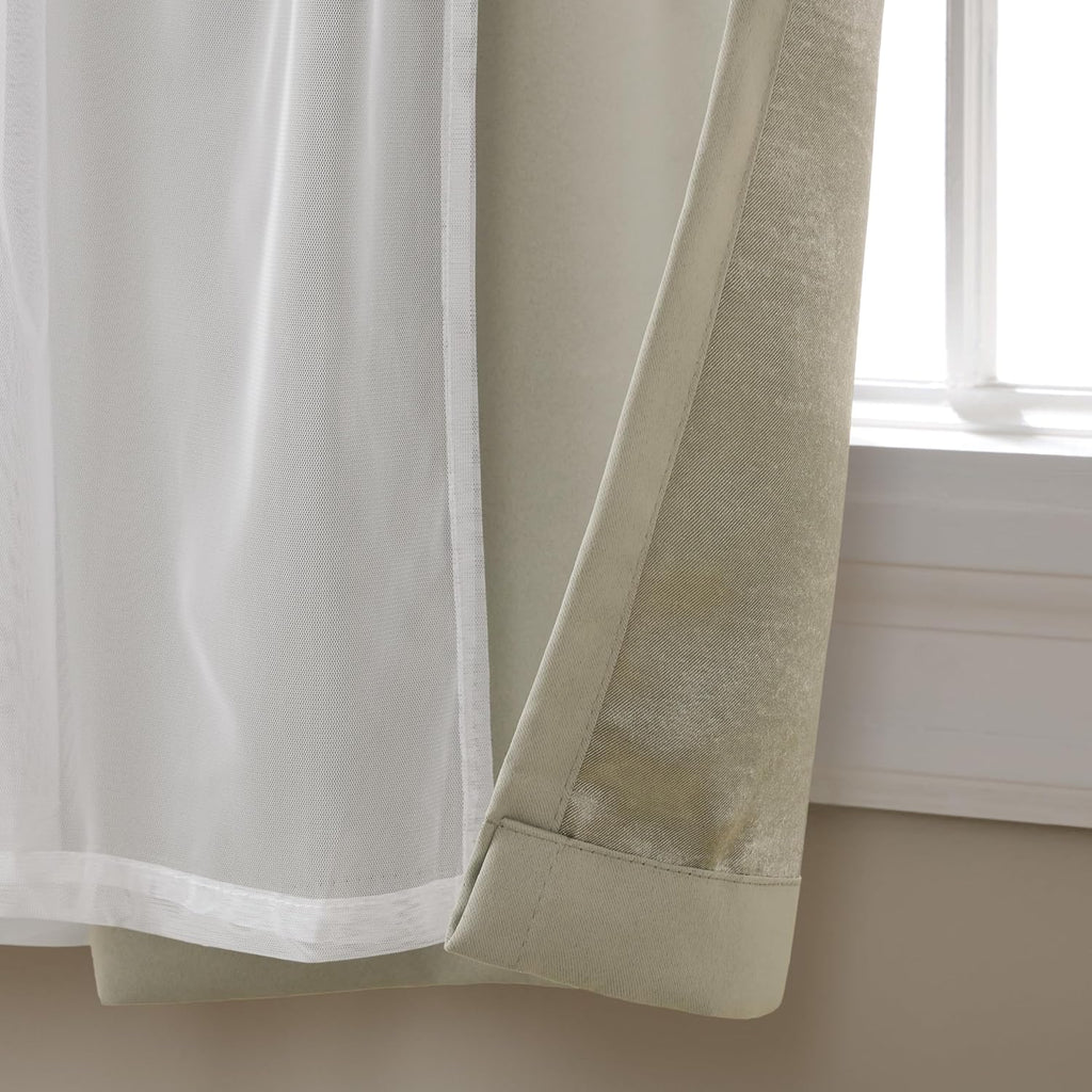 Double Layer Sheer Blackout Curtains