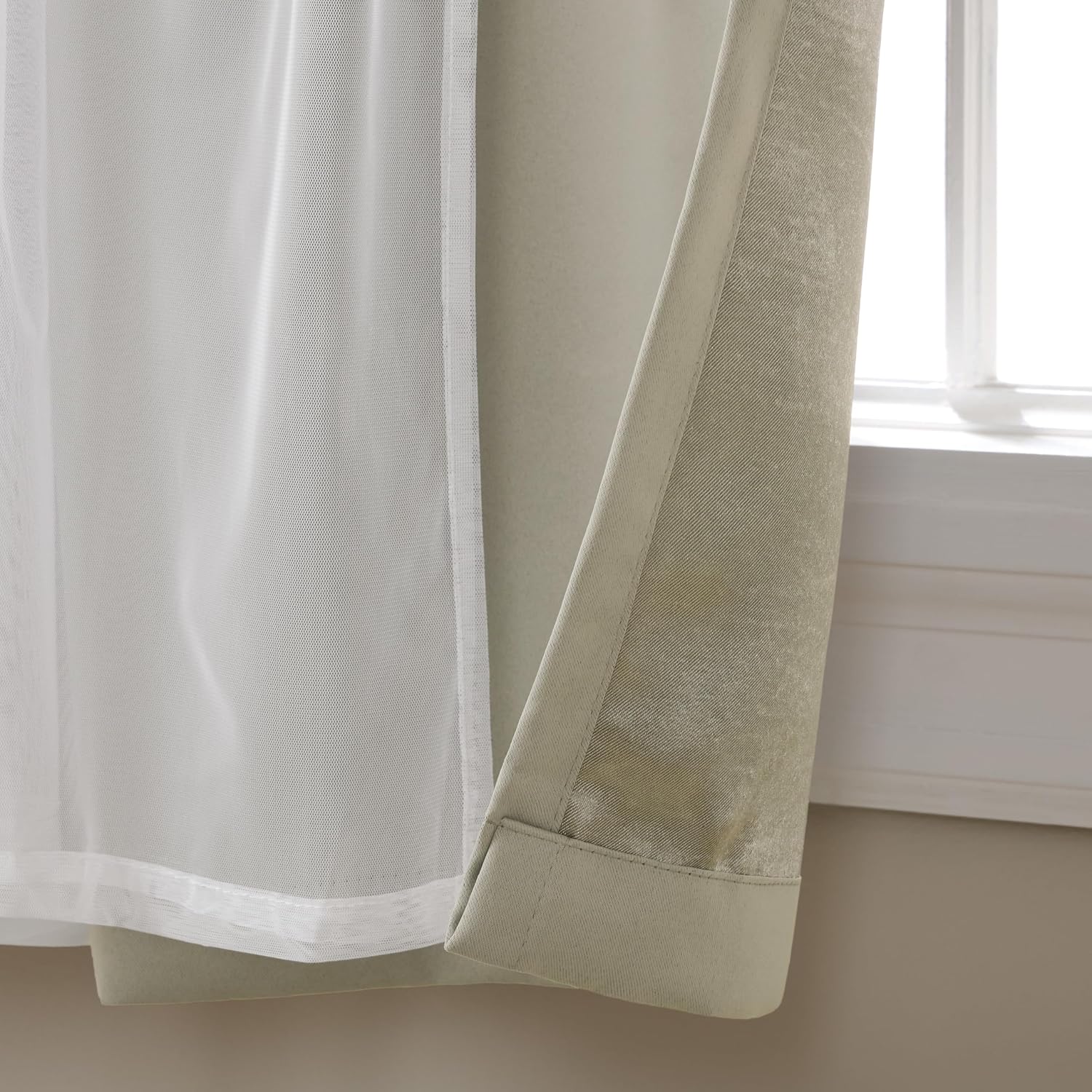 Double Layer Sheer Blackout Curtains