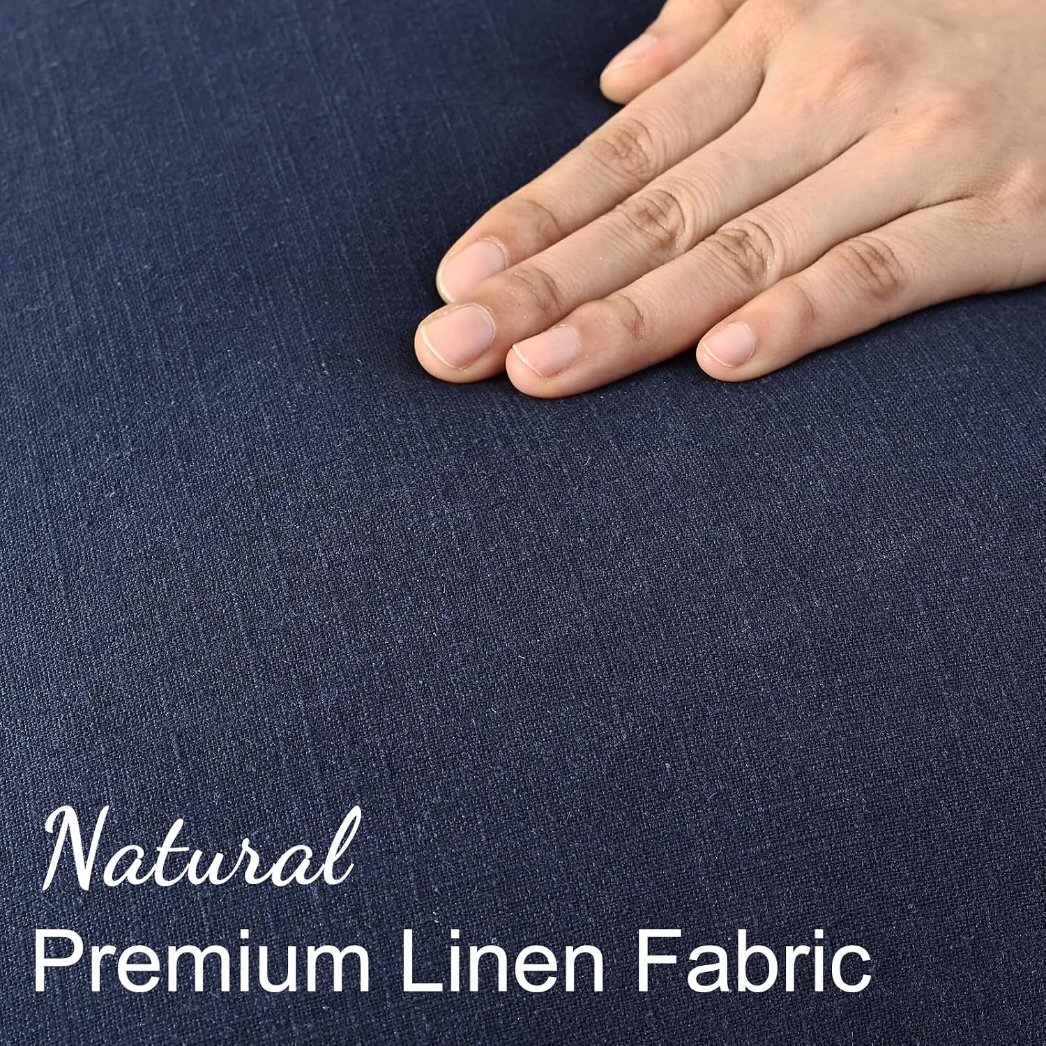 Navy Tassel Linen Pillow Covers