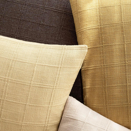 Amber Gold Check Linen Pillow Covers