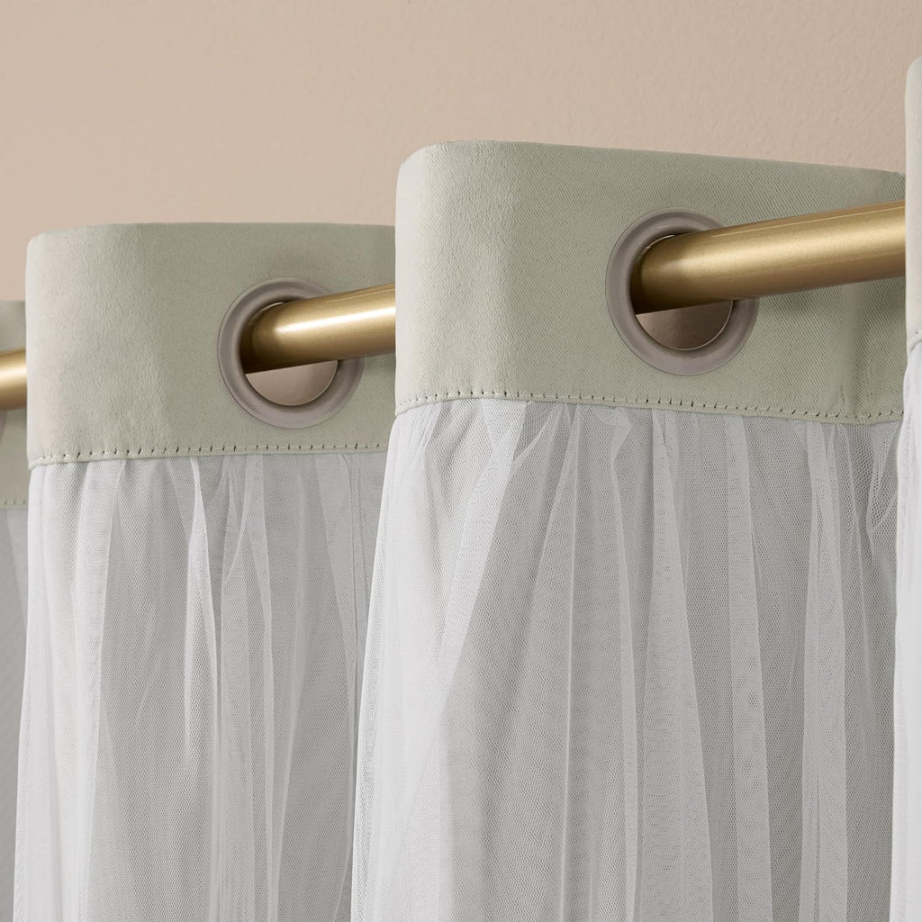 Double Layer Sheer Blackout Curtains