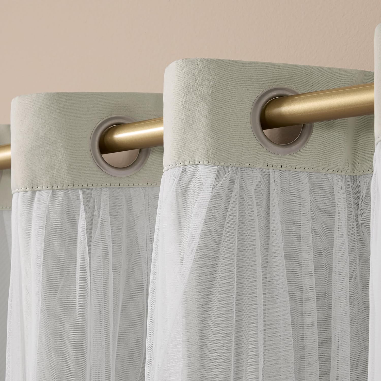 Double Layer Sheer Blackout Curtains