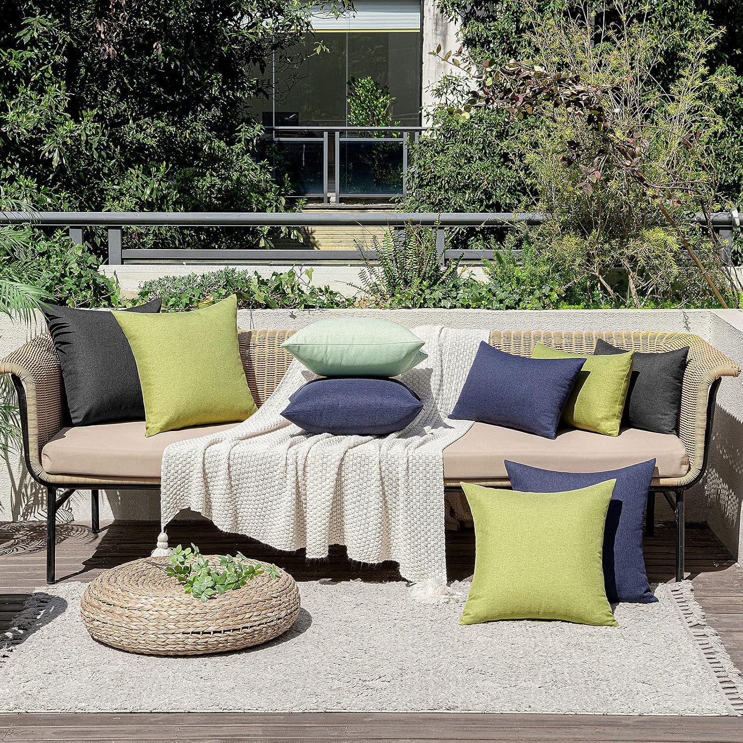 Navy Waterproof Outdoor Pillow Covers