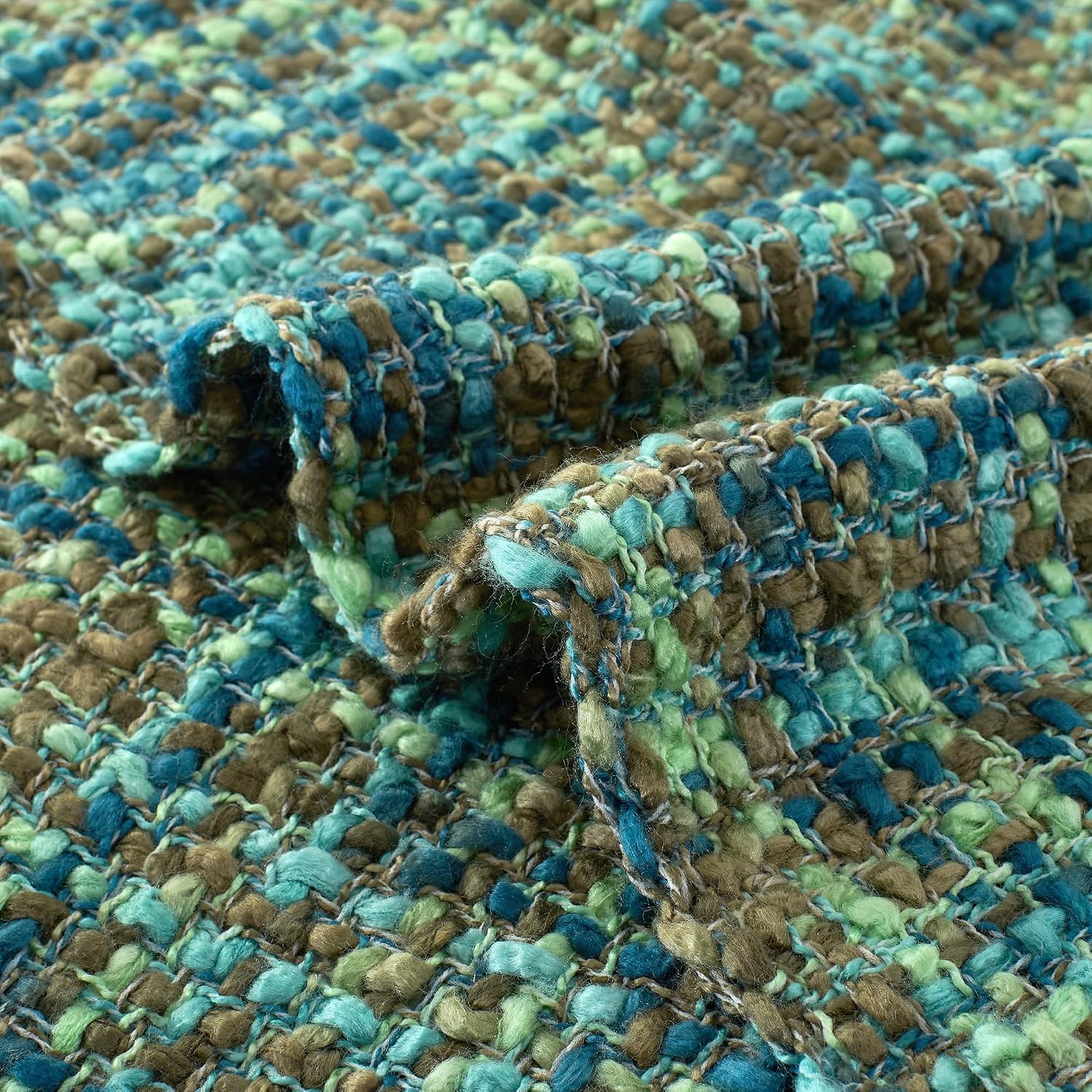 Green Tassel Woven Throw Blanket