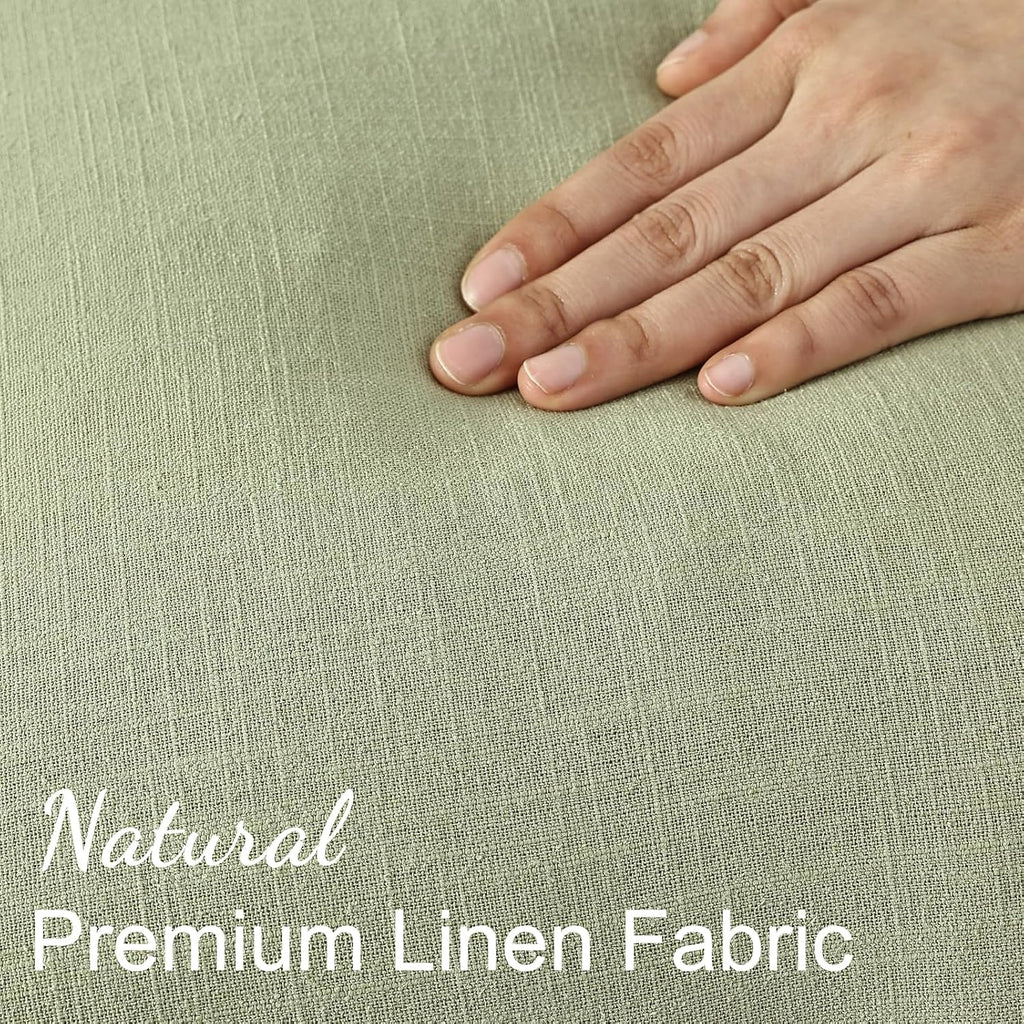 Sage Green Tassel Linen Pillow Covers