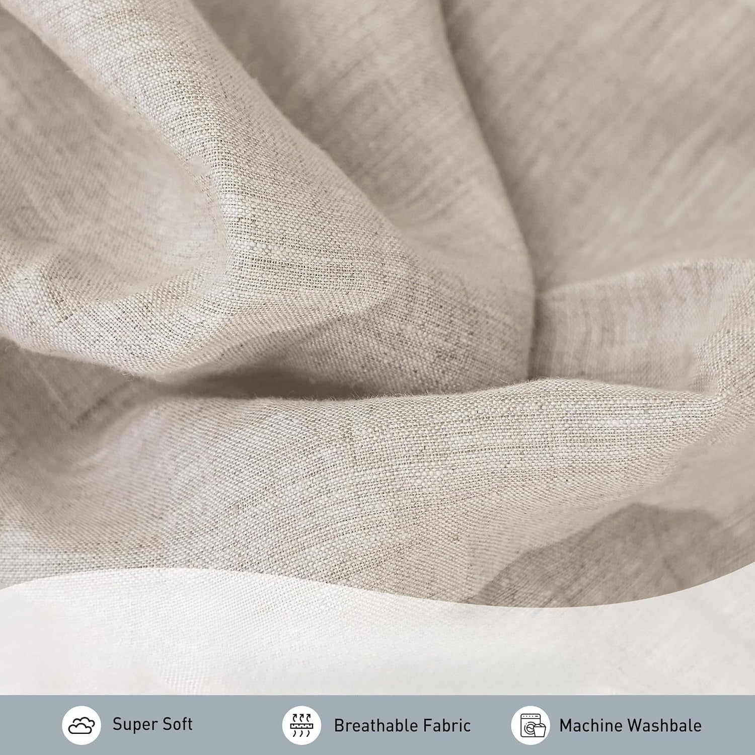 Natural Piping Trim Linen Pillow Covers